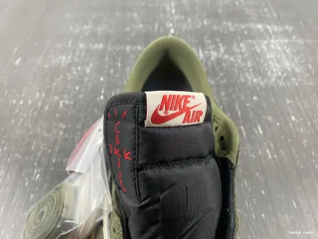 Rep Husky 'BLACK SP AIR SCOTT LOW 1 TRAVIS OLIVE' JORDAN X OG DM7866-002 0618